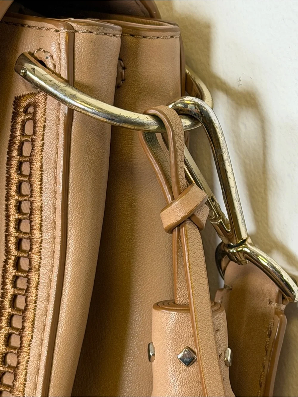 Kate Spade New York Basset Lane ‘Emaline’ Tan Leather Crossbody/Shoulder Bag